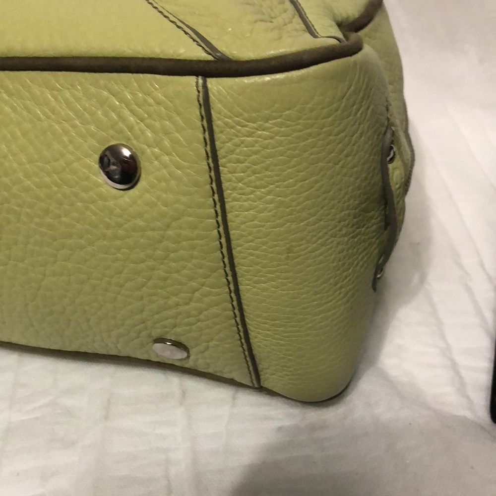Cole Haan Large Lime Green Leather Satchel - Picture 9 of 12